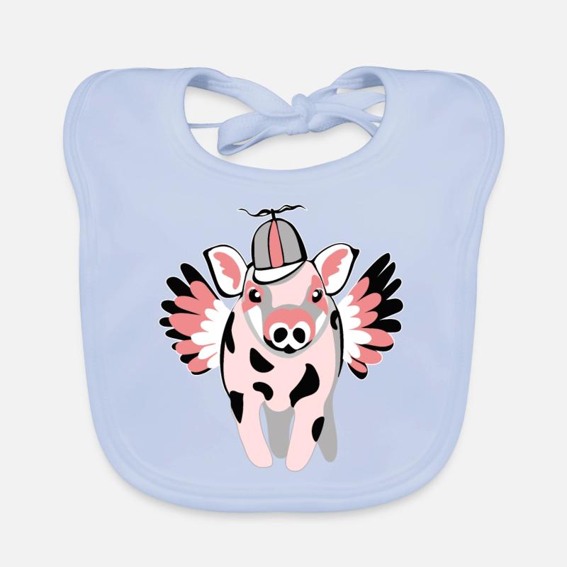 small winged pig Organic Baby Bibs