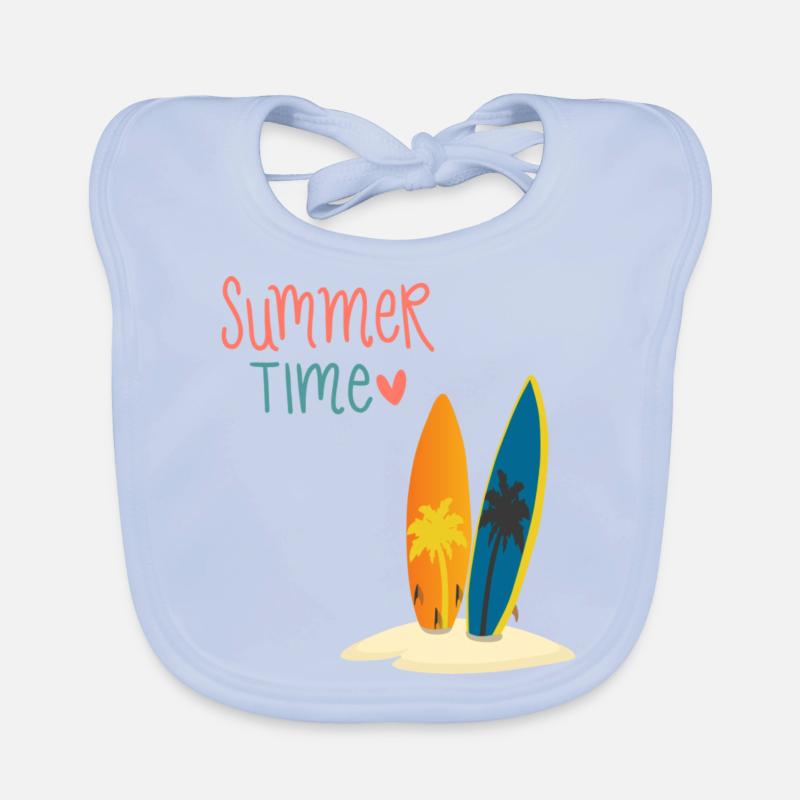Summer Time - Baby Bio-Lätzchen - sky Blue