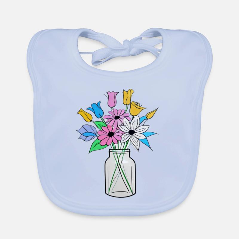 Beau mélange de fleurs Bavoir bio Bébé