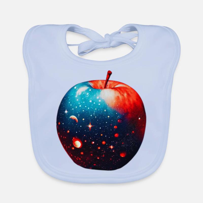 Galaxy in an apple plant based power Organic Baby Bibs