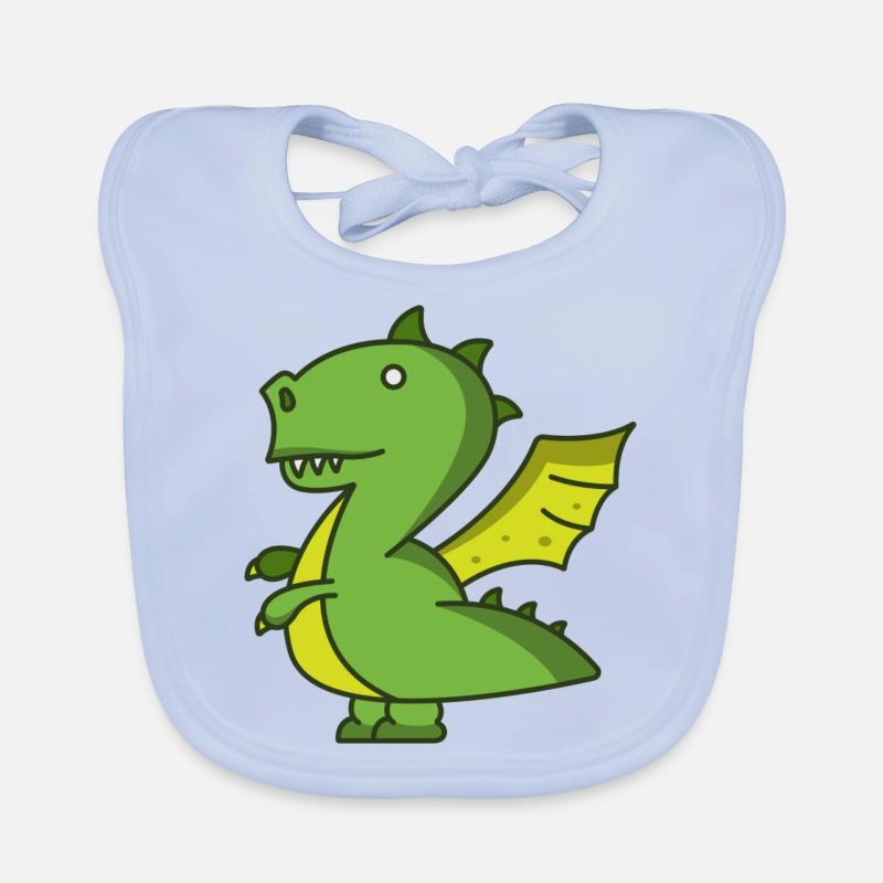 Dinosaur Kids Logo Organic Baby Bibs