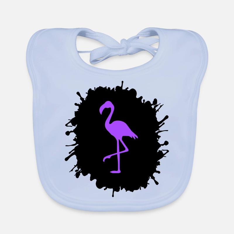 Flamingo Splatter Organic Baby Bibs