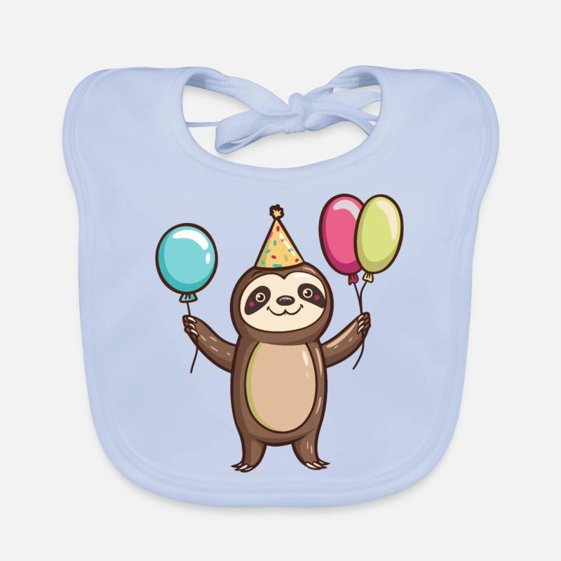 Faultier Geburtstag Comic Baby Bio-Lätzchen