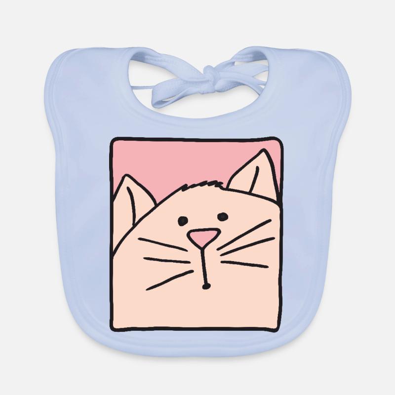 Tête de chat rose Bavoir bio Bébé