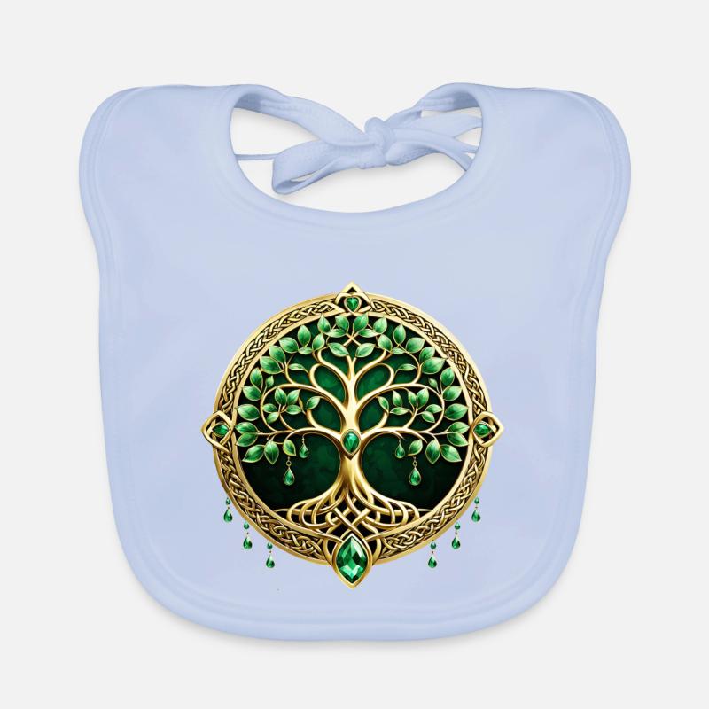 The tree of life with Celtic knots. Organic Baby Bibs