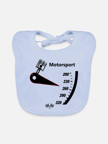 Compteur de vitesse pour sport automobile - Bavoir bio Bébé - bleu ciel