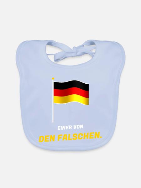 Einer von den Falschen - Fahne Schwarz Rot Gold - Baby Bio-Lätzchen - sky Blue - Vorne