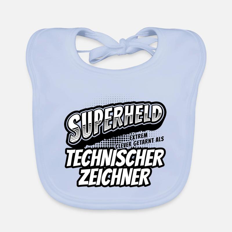 Superheld, clever getarn Technischer Zeichner Baby Bio-Lätzchen