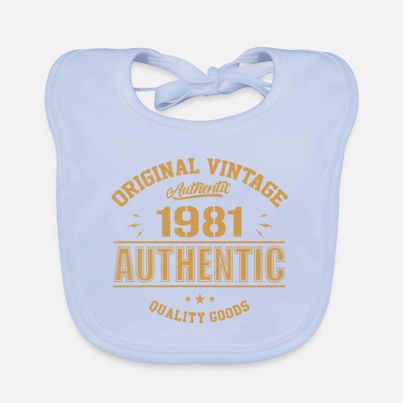 Authentic 1981 Cadeau D'anniversaire Original 1981 Bavoir bio Bébé