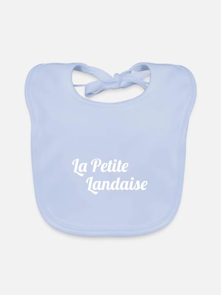 la petite landaise cadeau noel t-shirt landes - Bavoir bio Bébé - bleu ciel - Devant
