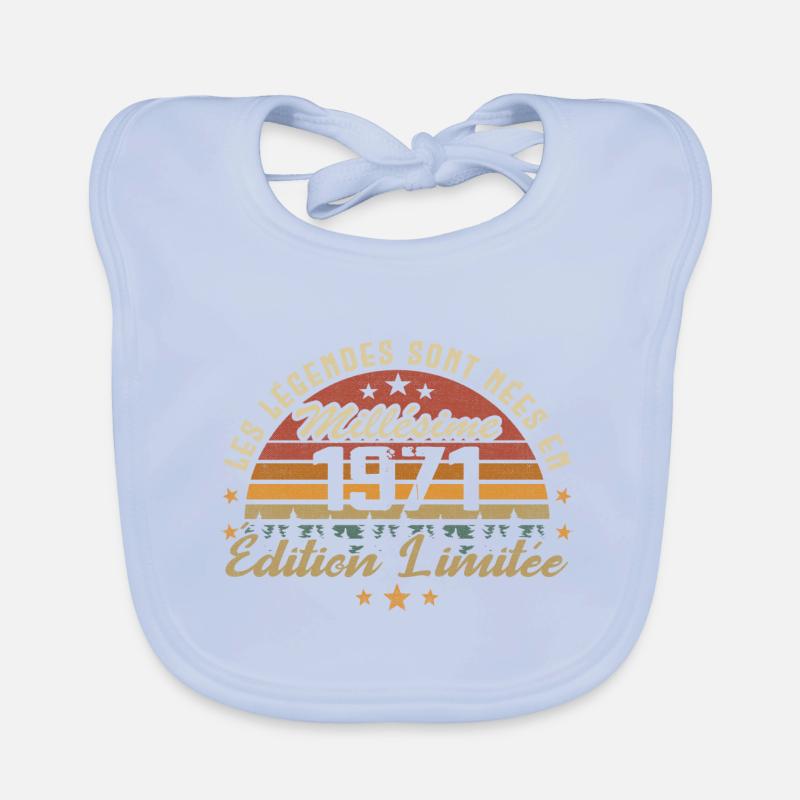 Millésime 1971 Cadeau 53e Anniversaire 53 ans Bavoir bio Bébé