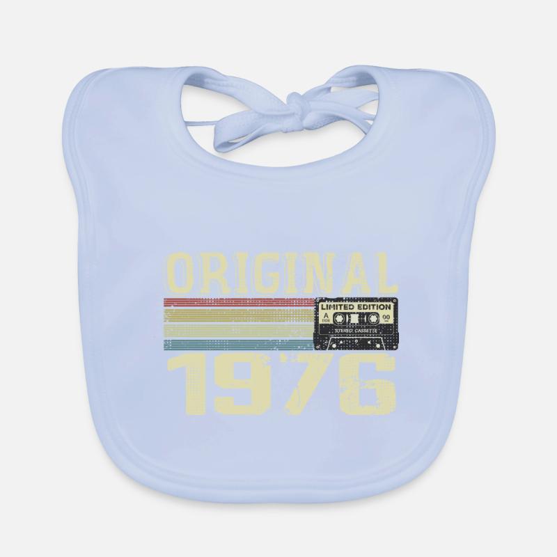 1976-Geburtstagsfeiern - Retro-1976-Geschenk - Baby Bio-Lätzchen - sky Blue