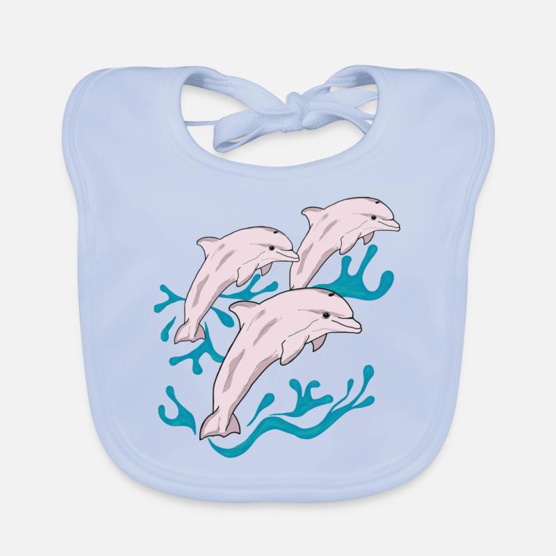 Three dolphins Organic Baby Bibs