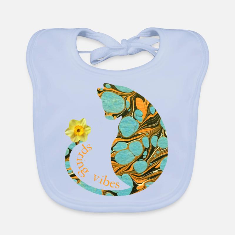 katze mit blume e 204 Baby Bio-Lätzchen