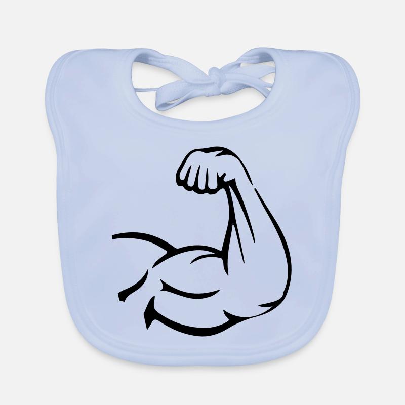 Arm muscles biceps Organic Baby Bibs