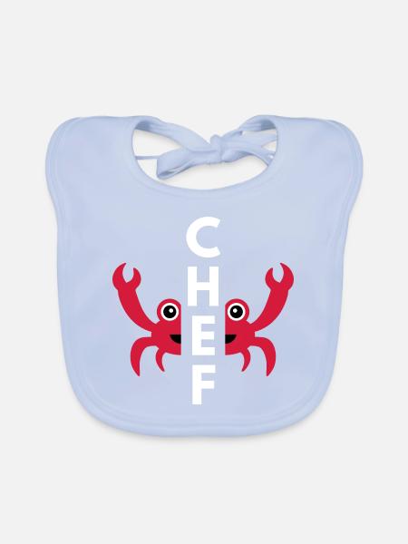 Chef (geteilte Krabbe) - Baby Bio-Lätzchen - sky Blue - Vorne