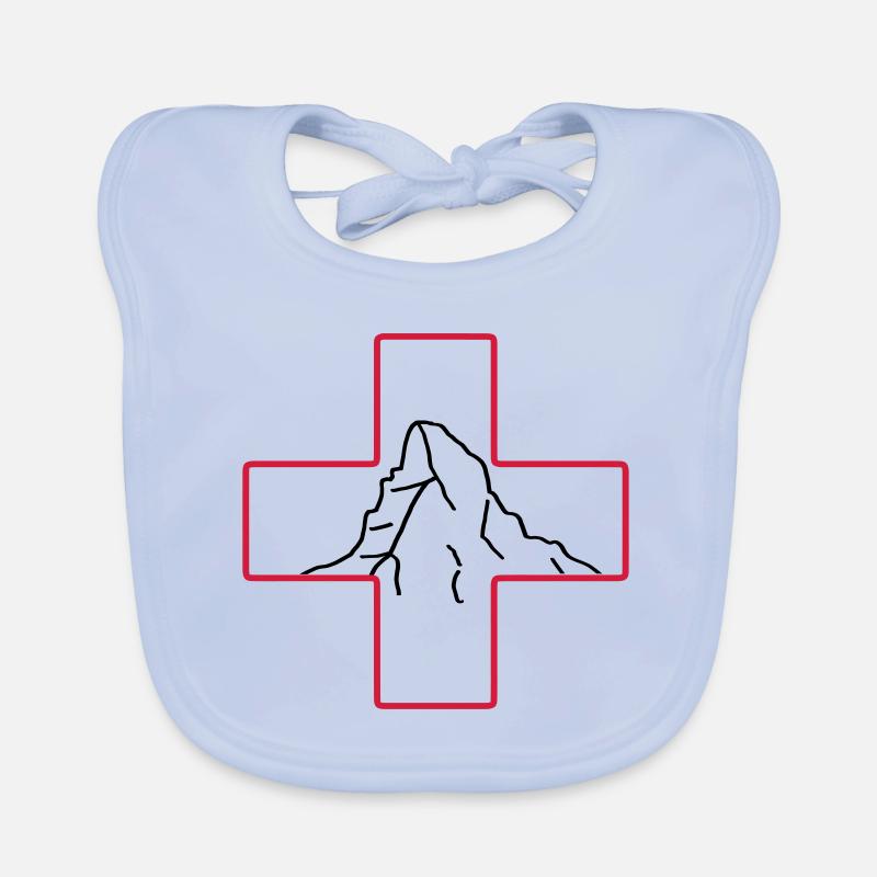 Matterhorn | Schweizer Flagge | Schweiz | Wandern Baby Bio-Lätzchen
