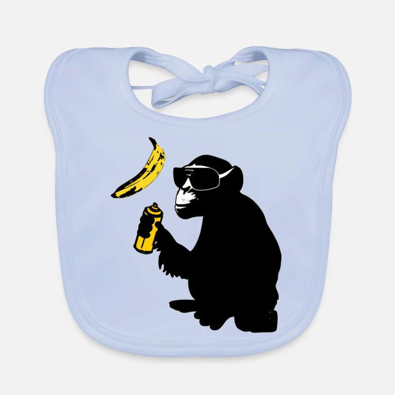 monkey sprayed banana Organic Baby Bibs