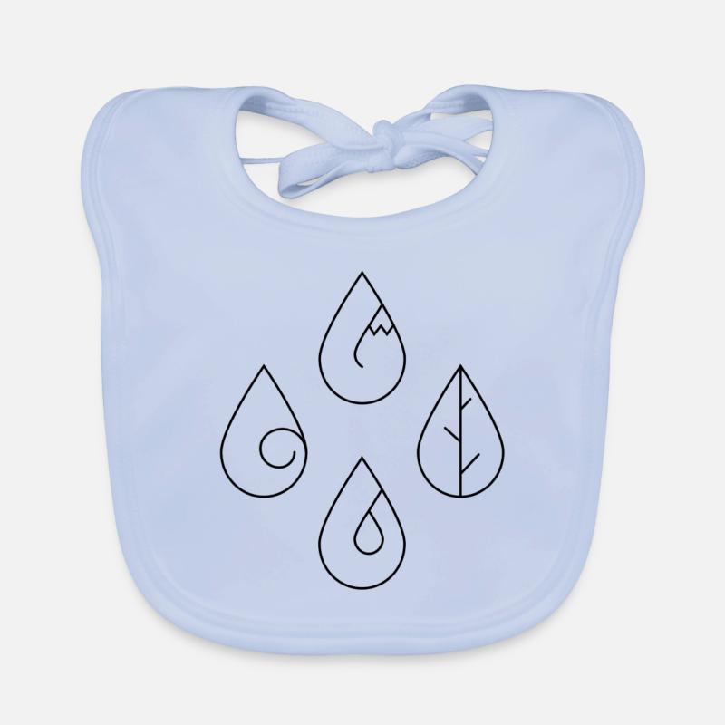 Elements in a Raindrop - black Organic Baby Bibs