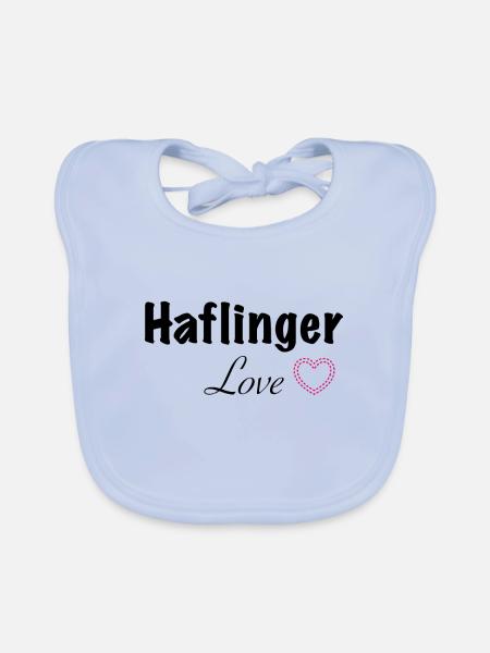 Haflinger Love - Organic Baby Bibs - sky blue - Front