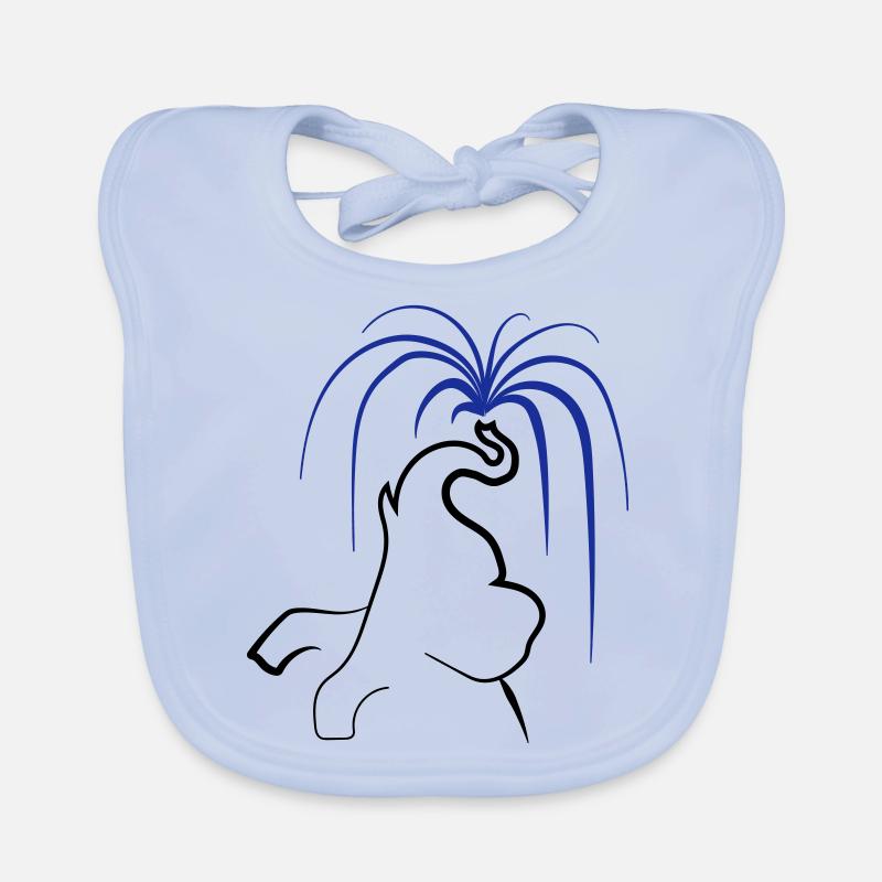 Elephant splashes water from proboscis - Choose color Organic Baby Bibs