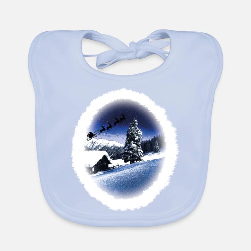 Christmas sledding Organic Baby Bibs