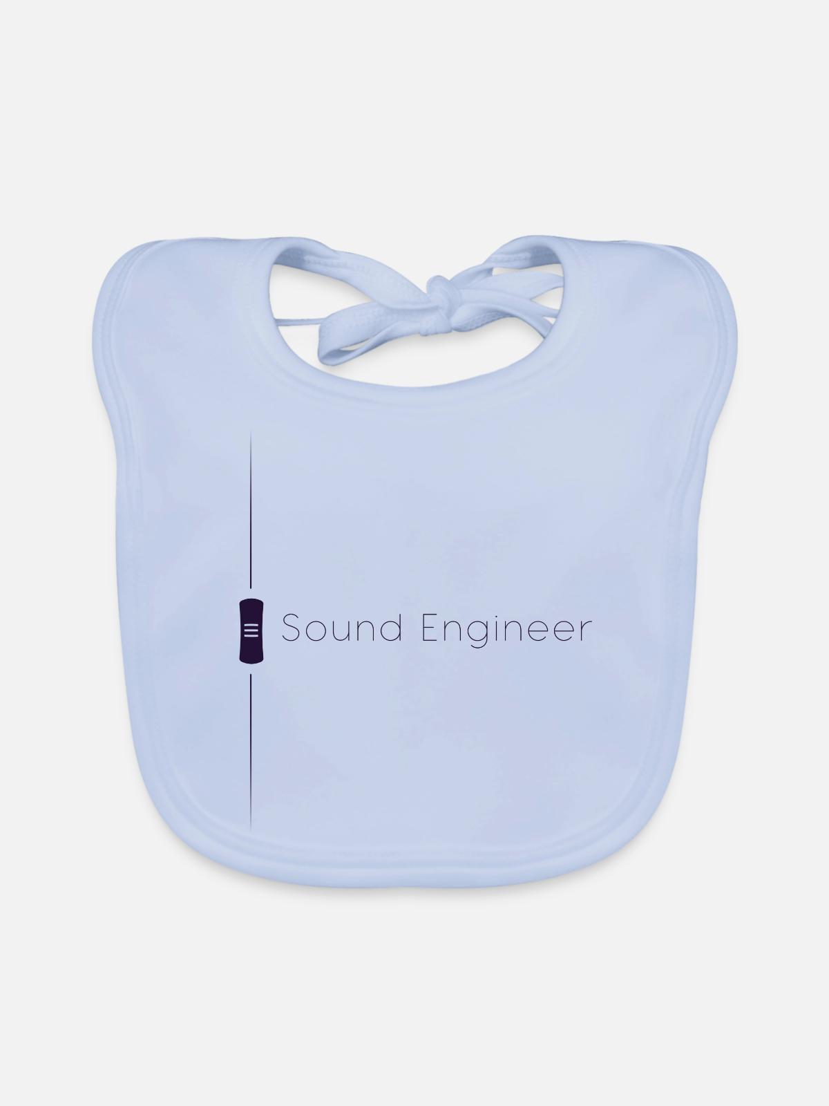 Tontechniker Fader Lila - Baby Bio-Lätzchen - sky Blue - Vorne