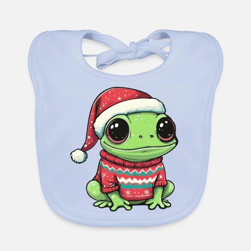 Frosch Weihnachten Comic Baby Bio-Lätzchen