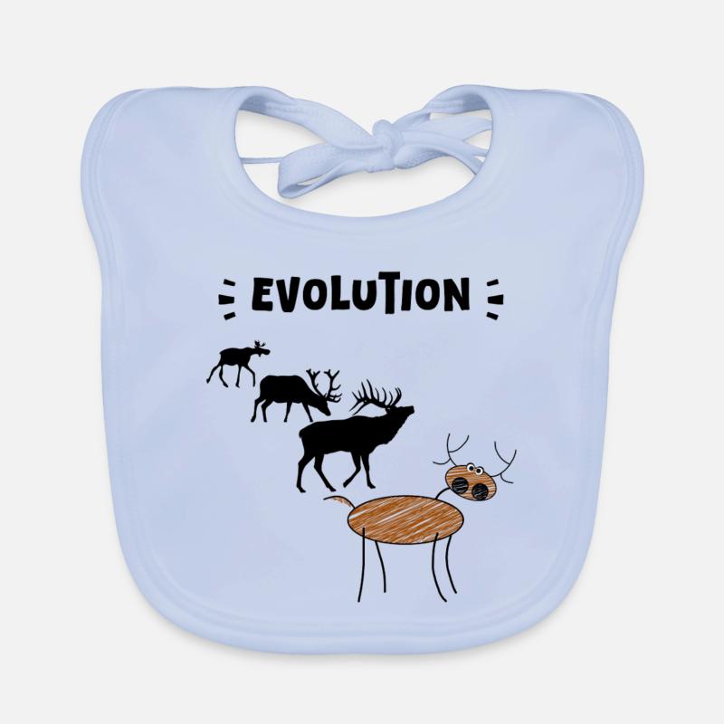 Deer Evolution – Funny Stages of Evolution. Organic Baby Bibs