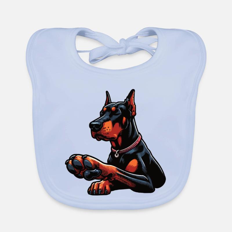 Dobermann Dobermannbesitzer Dobermannliebhaber - Baby Bio-Lätzchen - sky Blue