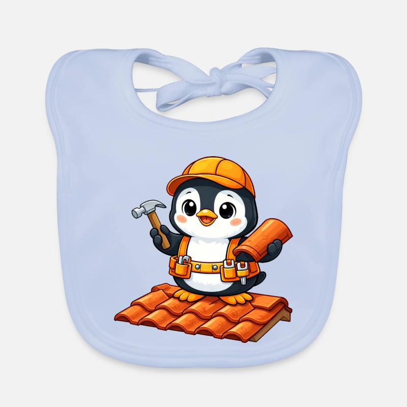 Mignon Pingouin Maçon Ouvrier du chantier Ouvrier de chantier Bavoir bio Bébé