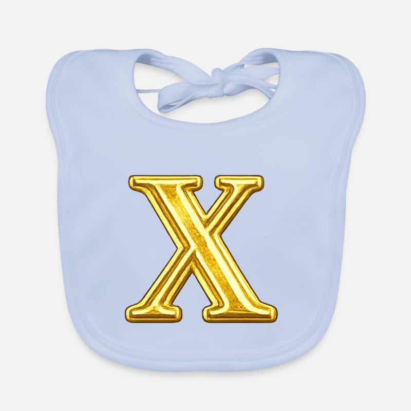 Emblème du X doré Bavoir bio Bébé