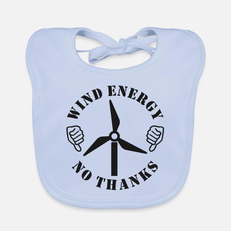 Énergie éolienne Non merci, pouce baissé Bavoir bio Bébé
