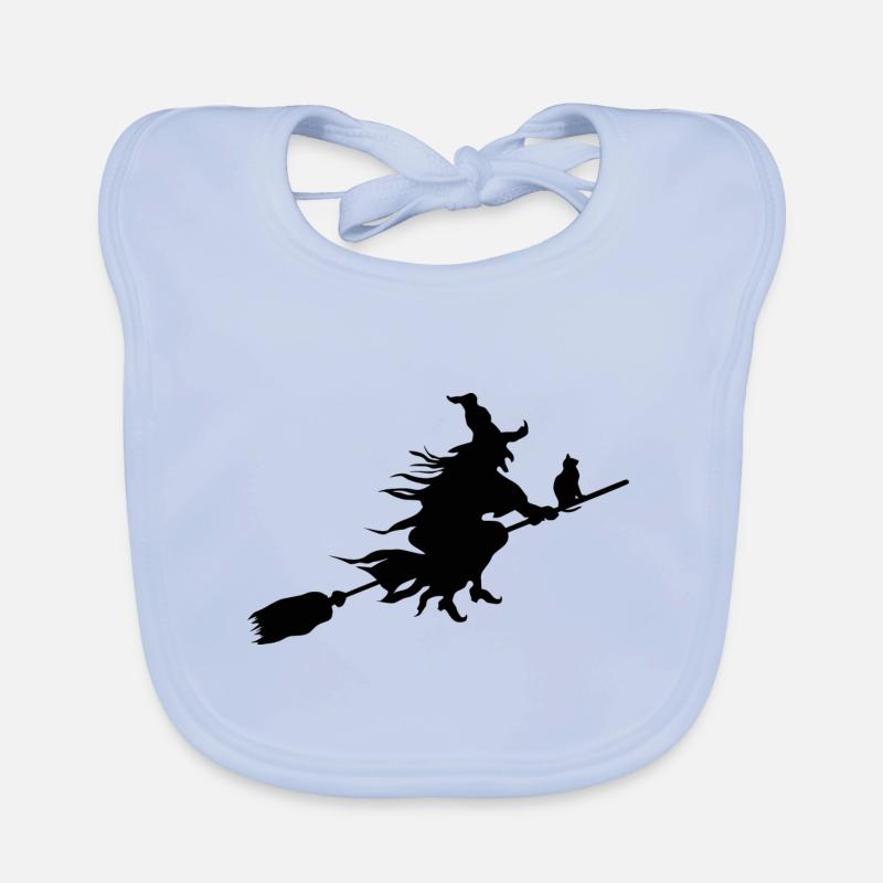 sorcière - Bavoir bio Bébé - bleu ciel