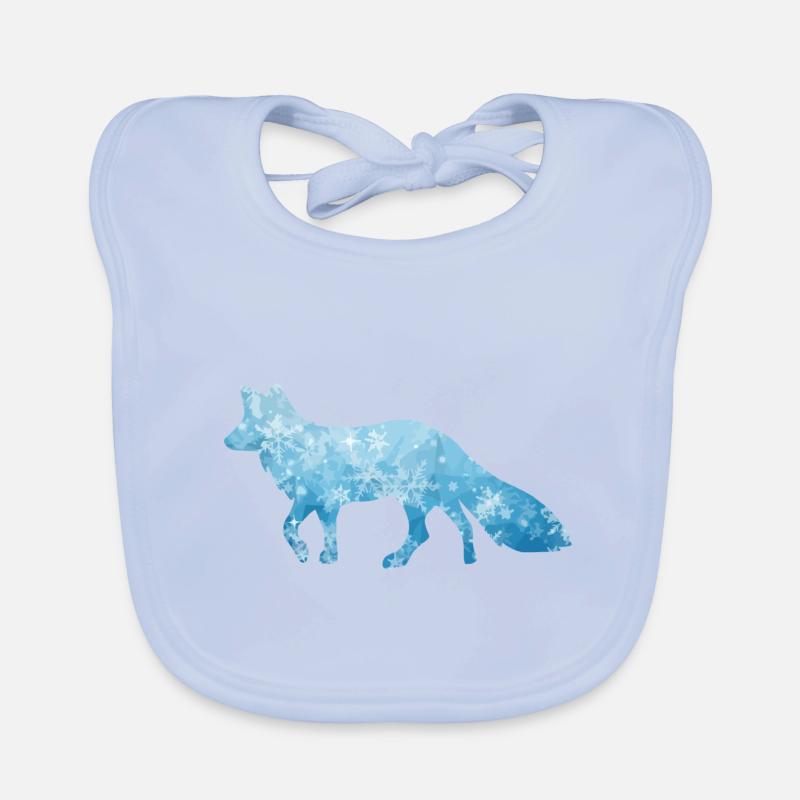 Schneefuchs Eisfuchs Fuchs / fox ice snow Baby Bio-Lätzchen