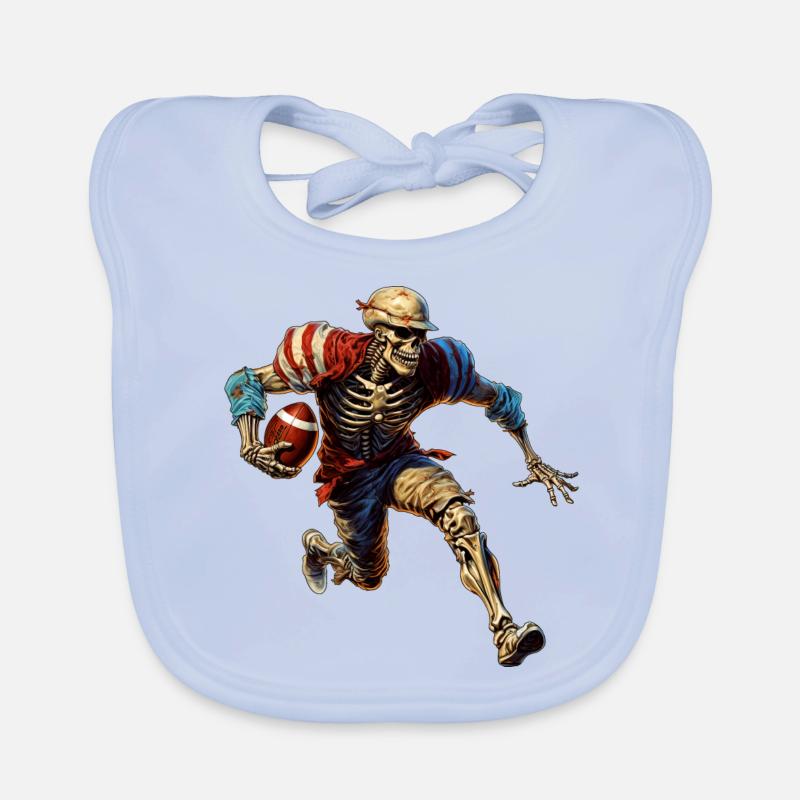 Skeleton rugby player Organic Baby Bibs