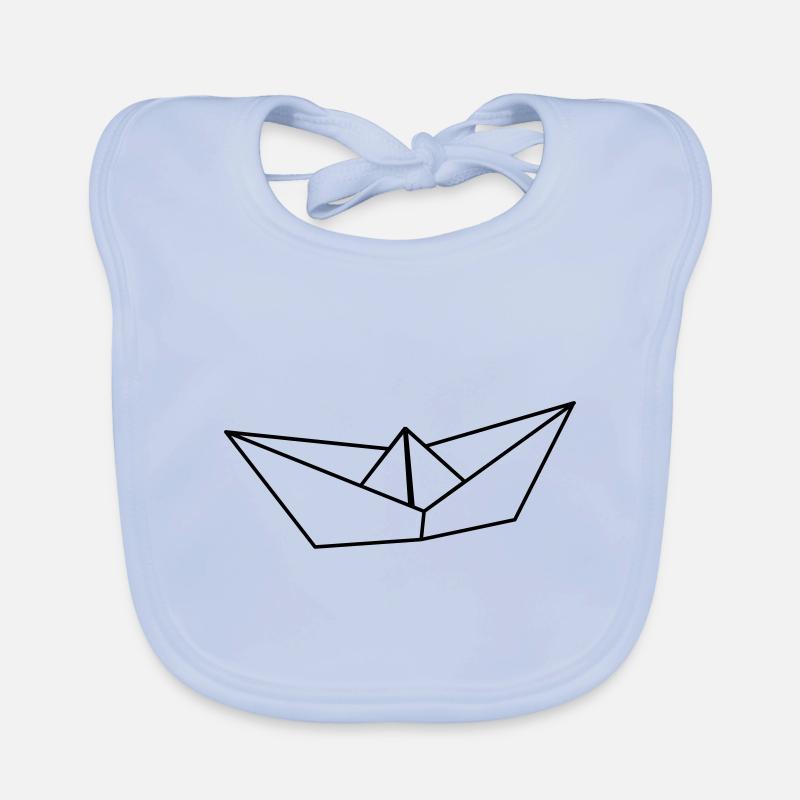 Papier Boot Segelboot - Baby Bio-Lätzchen - sky Blue