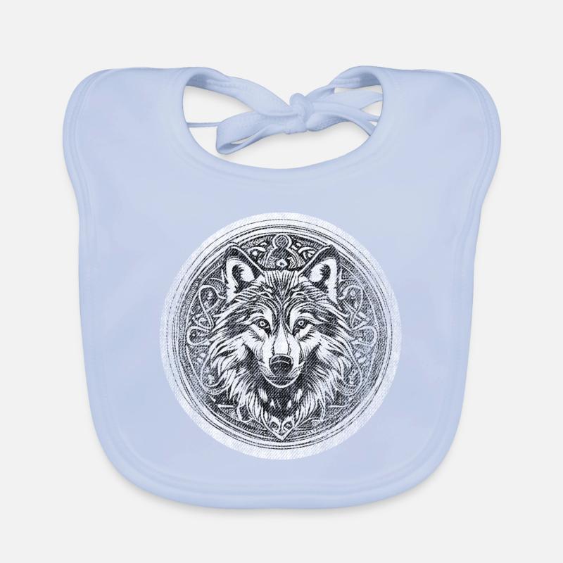Wolf Wikinger Wild Baby Bio-Lätzchen