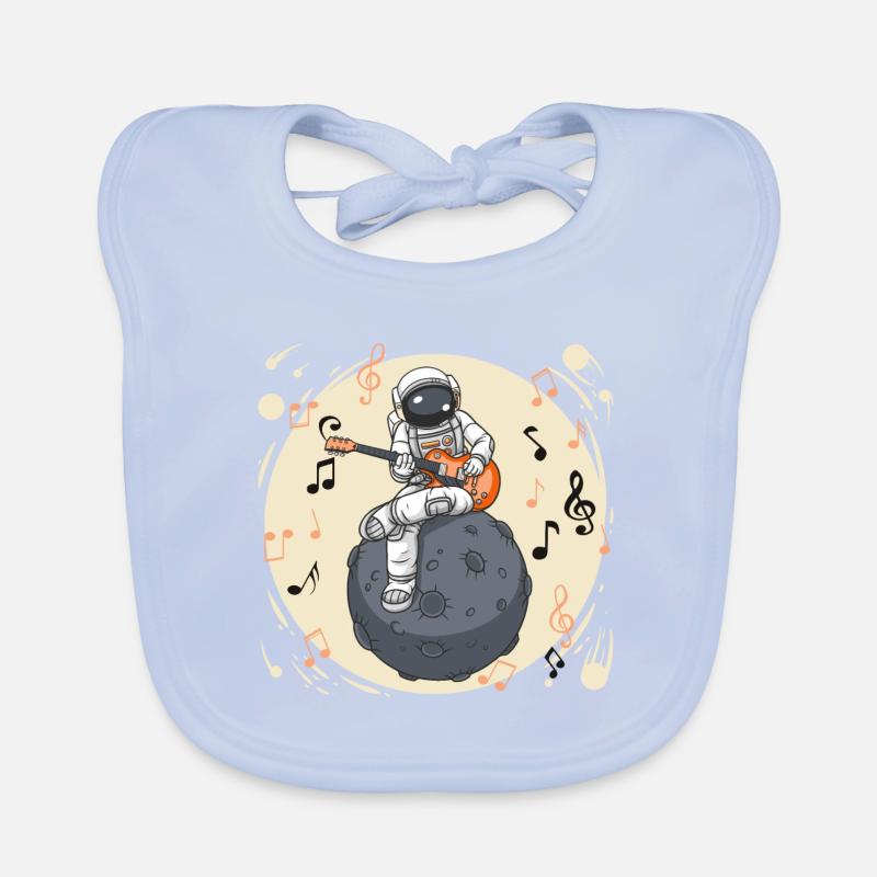 Astronaut with Guitar Musician Gift Idea Organic Baby Bibs