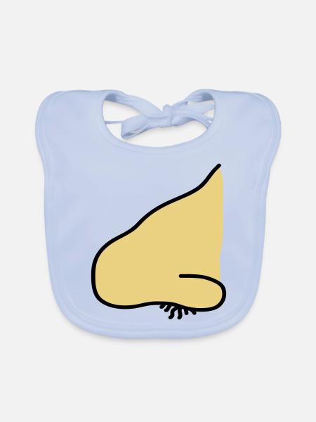 nose - Organic Baby Bibs - sky blue - Front