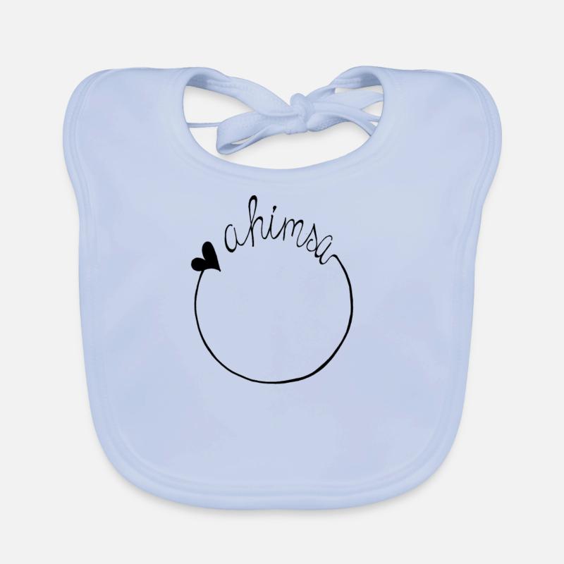 Ahimsa VOICELESS YOGA VEGAN GESCHENK GESCHENKIDEE - Baby Bio-Lätzchen - sky Blue