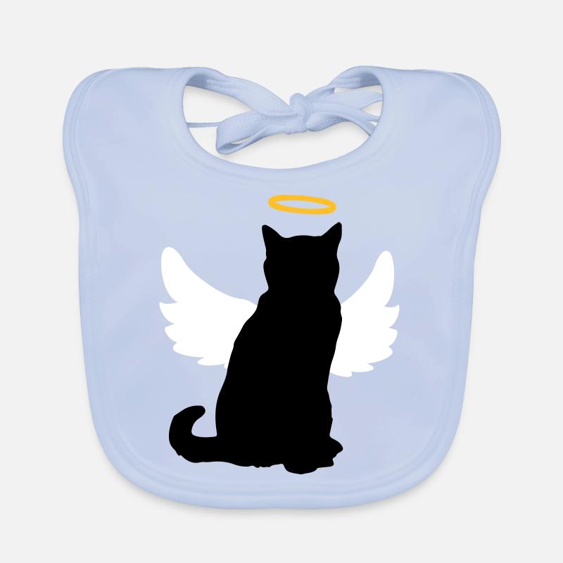 Chat d'ange avec des ailes et un halo! Bavoir bio Bébé