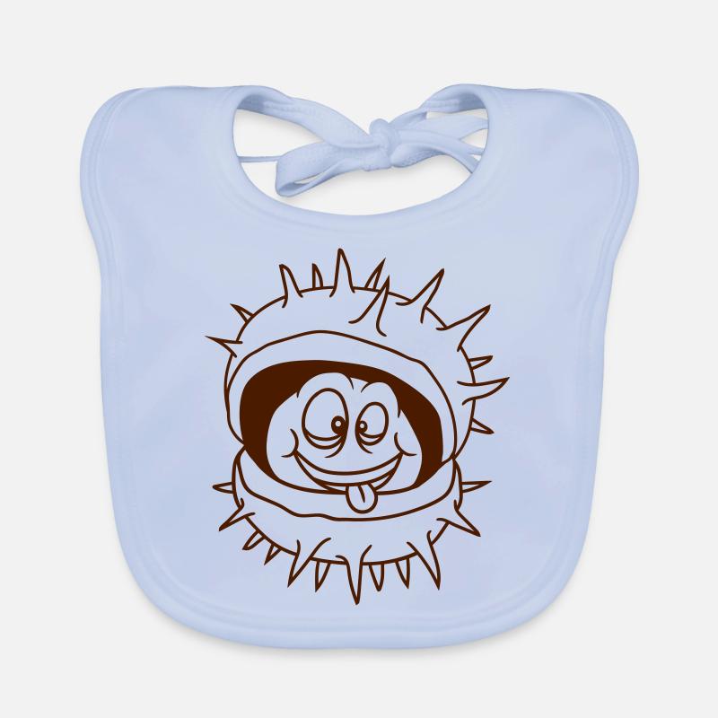 visage de dessin animé comique - Bavoir bio Bébé - bleu ciel