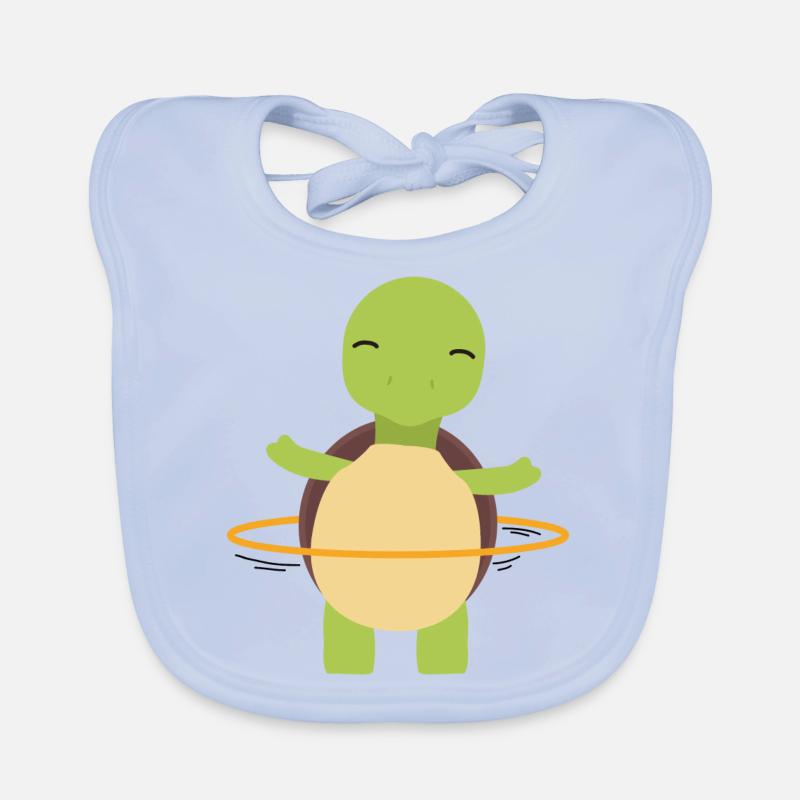 Schildkröte - Baby Bio-Lätzchen - sky Blue
