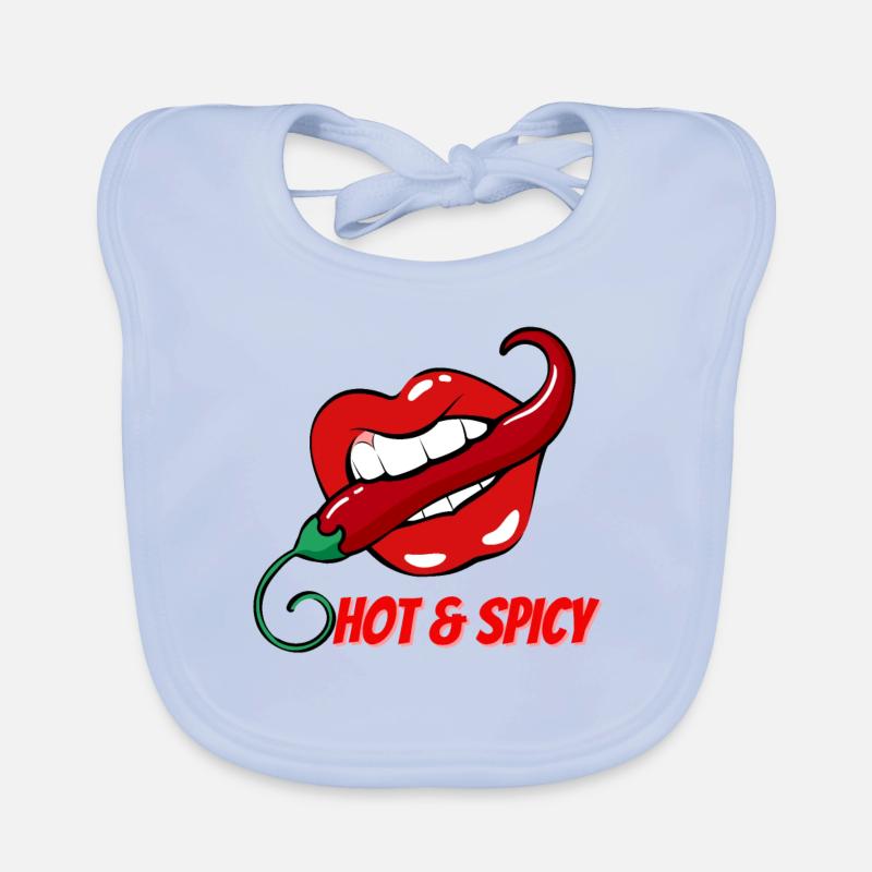 Hot & Spicy Chilli Pepper in Red Lips Organic Baby Bibs