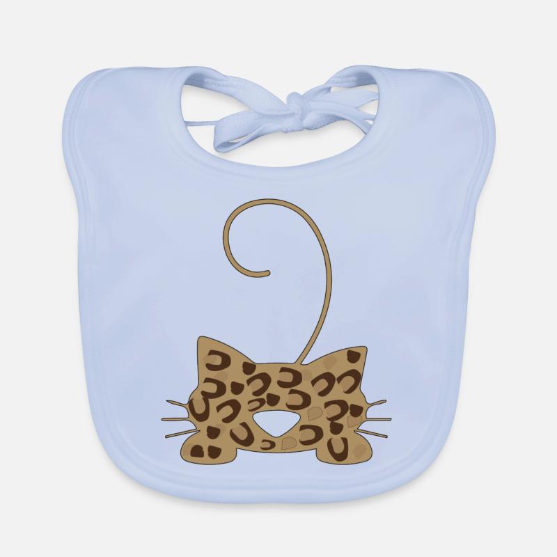 Leopard Maske, Leopard Maske - Baby Bio-Lätzchen - sky Blue