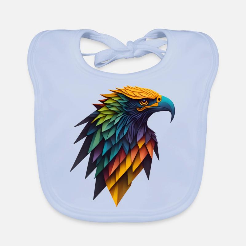 Colourful Geometric Head of an Eagle Organic Baby Bibs