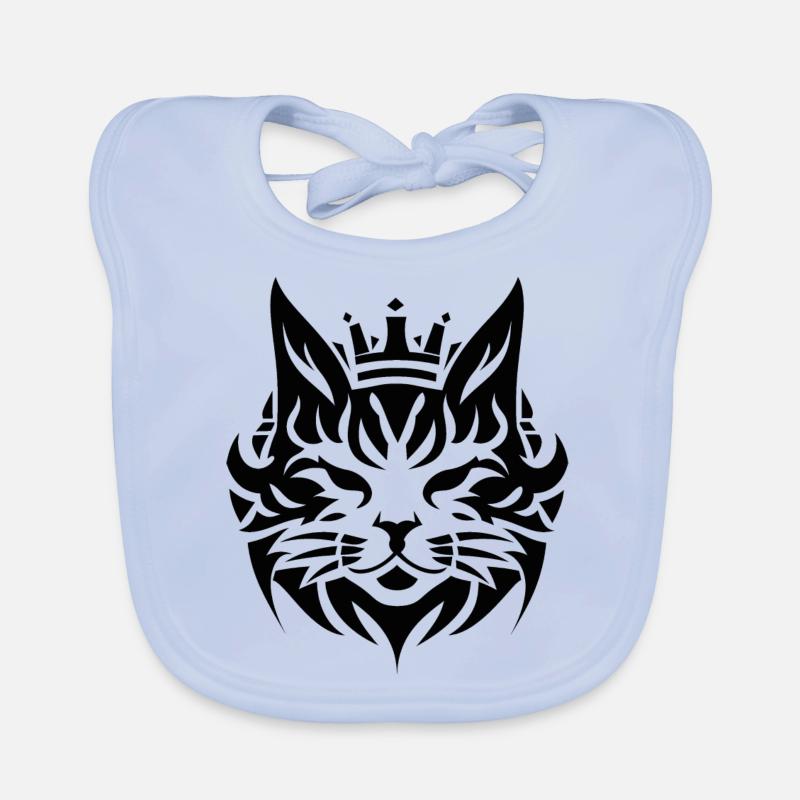 Concise cat with crown Organic Baby Bibs