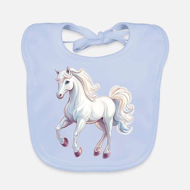 Pferd - Baby Bio-Lätzchen - sky Blue