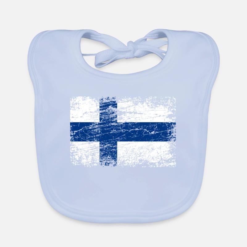 Drapeau finlande utilisé look bannière pays Suomi Bavoir bio Bébé